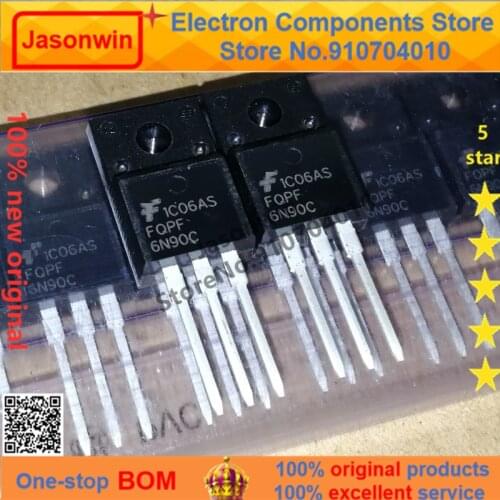 100% nuevo 50 unids/lote original MOSFET FQPF6N90C 6N90C 6A 900V TO-220F FQPF6N90 Transistor