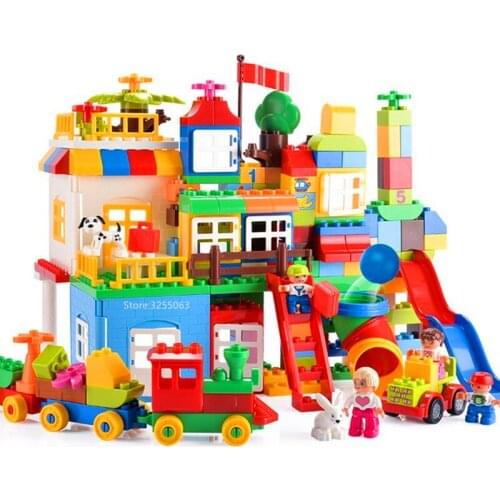 New 210 PCS Big Building Blocks Childrens Playground Brick Educational Toys For Children Gift