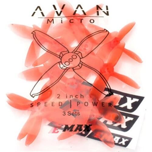 24pcs Emax AVAN Micro 2 Inch CW CCW 4-Blade Propeller Props for 1106 4500-6500KV Motor RC Multicopter Spare Parts (12 pairs)