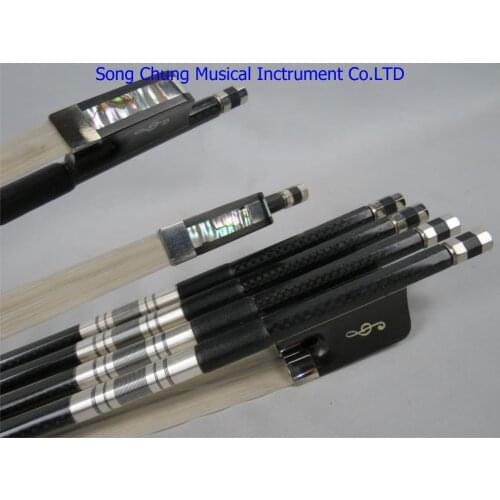 3pcs plaid Carbon fiber professional cello bow4/4,beautiful musical note bedeck