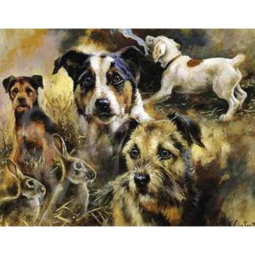 5d Diamond Painting Full Square Round Dachshund-Dog And Rabbit 3D Embroidery Diamond Cross Stitch Home Decoration A2081