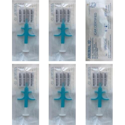 6 bag/set New Animal Identity Certified Chip Syringe Implantable Identification ID Dogs Pet Insurance Chips 1.4 x 8 mm