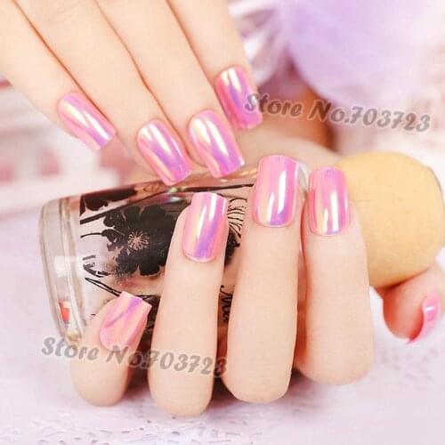 Abalone Nail Art Design Purple Sweet False Nails Artificial Tips Z108