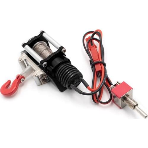 Aluminum Electric Winch & Switch Controller For 1/10 Rc Crawler Toy Car