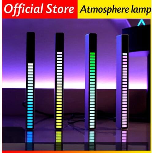 Car RGB pickup atmosphere lamp voice control music rhythm lamp interior modification supplies LED car interior atmosphere lamp