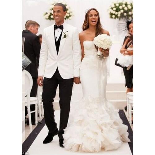 White Suits Custome Homme Wedding Suits For Men Formal Tuxedos Groom Bestmen Terno Msculino High Quality(Jacket+Pant+Tie+Vest)