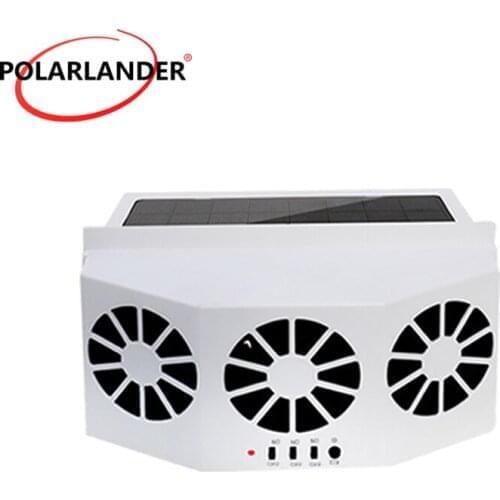 White Three-head Solar Car Fan Ventilation Cooling Artifact Radiator Energy Saving And Green Exhaust Detox Window Exhaust