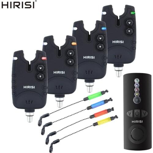 Wireless Carp Fishing Alarm Set 1+4 with 4 Color Swinger