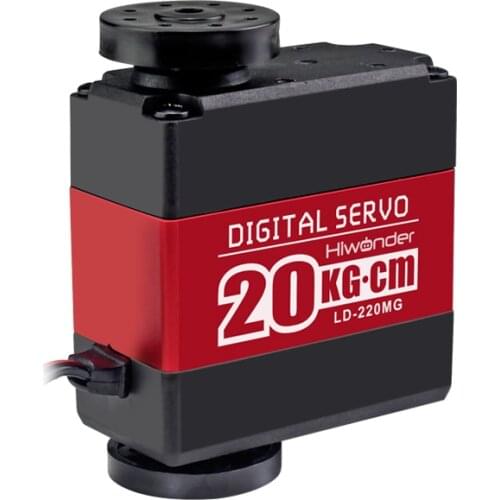 20kg Large Torque Double Axis Digital Steering Gear Ld-220mg Robot Manipulator Digital Steering Gear Metal Shell