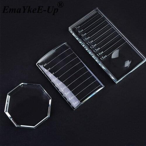 Grafting Eyelashes Crystal Table Glue Gasket Planting Eyelash Tools Glass Table Eyelash Length Divider Glue Holder