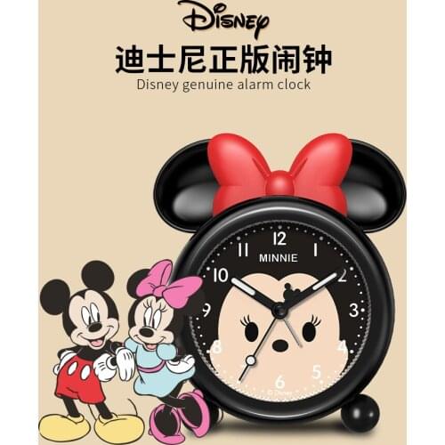 Disney Children and Girls Students Creative Mute Cute Mickey Cartoon Minnie Bed Alarm Clock