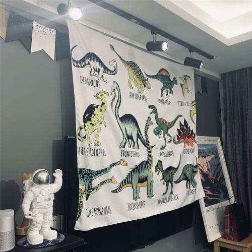 Dinosaur Tapestry Wall Hanging Kids Bedroom Decor Mat Polyester Blanket Yoga Mat Home Bedroom Art Carpet