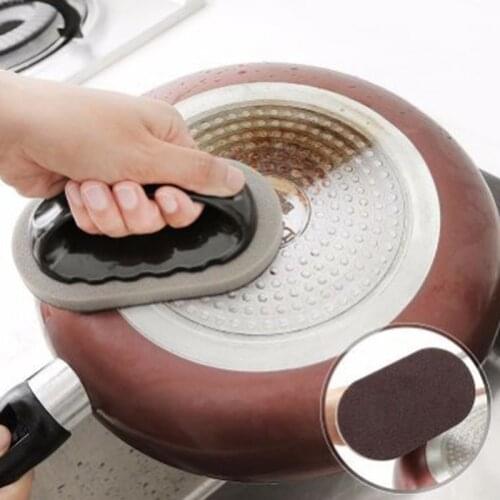 Cotton Emery Sponge with handle Kitchen Descaling Clean Rub Pot Tool Nano Sponge Magic Eraser Removing Rust Cleaning