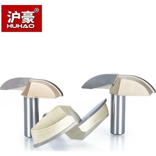 HUHAO 1pc 1/2" Shank CNC Woodworking Tools Door Crescent Knife For Wood Carbide Engraving Milling Cutter For MDF Hard Wood
