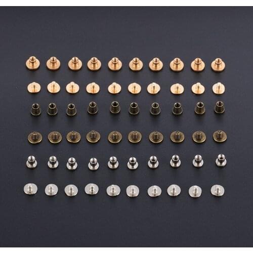 10Set Heart/Stars Pattern Brass Screw Nail Rivets Scrapbooking/Garment/Shoes/Bag DIY Leather Craft Cloth Button Decoration Nail