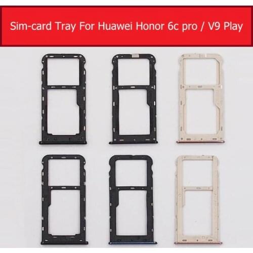 SIM & SD Card Tray For Huawei honor v9 Play JMM-AL00 AL10 TL00 TL10 Memory Card Holder For Honor 6C PRO JMM-L22 Sim-Card Adapter