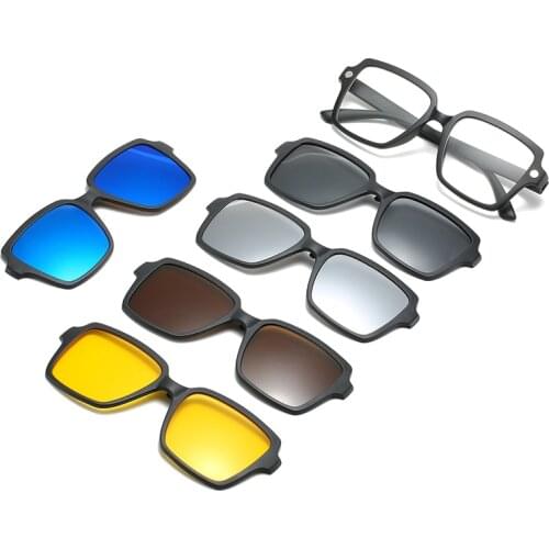 5 lenes Magnet Sunglasses polaroid Mirrored magnetic Sunglasses clip on glasses Men Polarized Custom Prescription