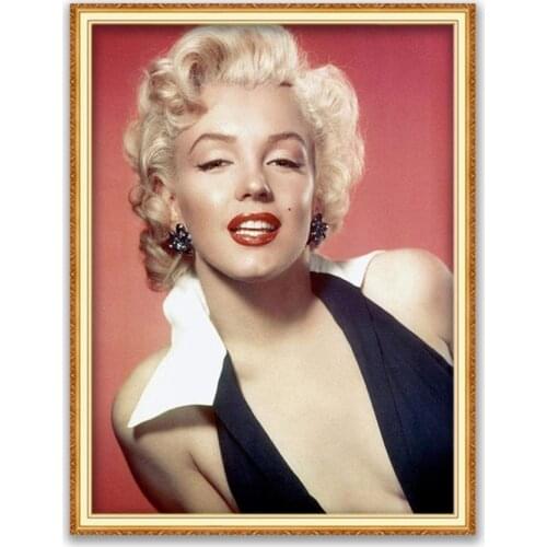 Marilyn Monroe DIY Cross Stitch 11CT Embroidery Kits Needlework Craft Set Cotton Thread Printed Canvas Home Decoration For Room