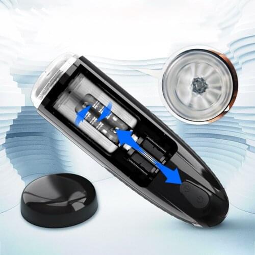 Automatic Piston Telescopic Rotation Male Masturbator for Men Sex Toys Artificial Vagina Pussy Vibrator Oral Blowjob Sex Machine