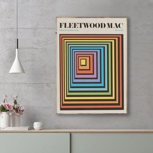 Music Wall Art Vintage Poster Canvas Painting Colorful Geometric Retro Abstract Pictures For Living Room Home Decor No Frame