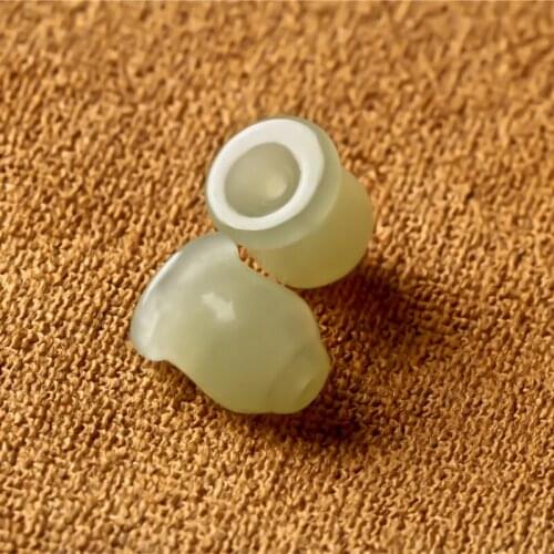 Natural hetian jade handcarved wind chimes DIY 100% real jade bracelet necklace jade accessories septa scattered beads for women