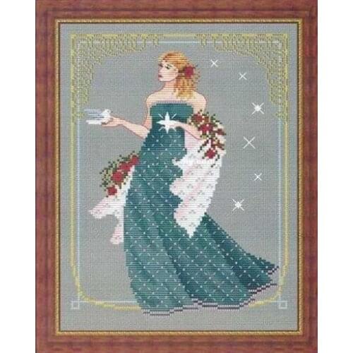 SKY BLUE Beautiful Counted Cross Stitch Kit Alcyone of the Pleiades Fairy Lady Woman Girl and Dove