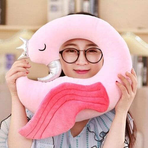 Delicate Cute Pink flamingo Doll Comfy Pillow Soft Sofa Cushion Plush Toy Stuffed Animal Room Decor Birthday Gift Baby Present