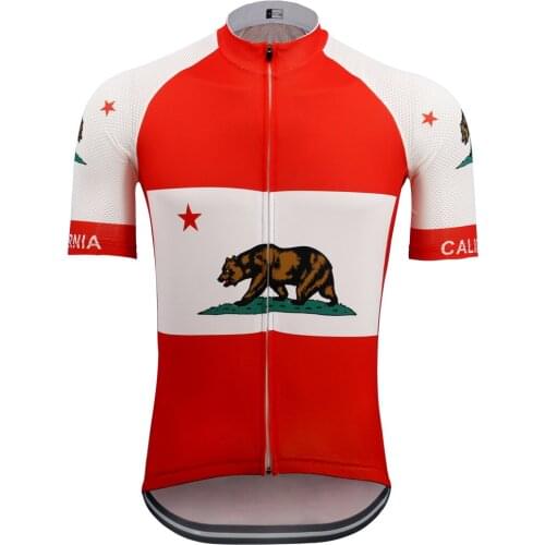 NEW Retro California Republic mens cycling clothing BIke clothing Red jersey ciclismo Go pro RACE NATION Team Mtb jersey bicycle