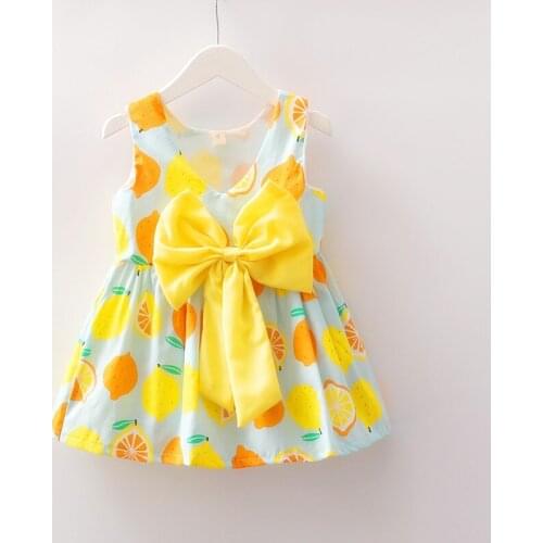 Baby Girl Clothes Dress for Girl 2020 Summer Children Clothing Cotton Printed Kid Princess Dress lemmon Vest Dresses for Girls