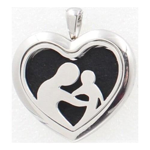 Heart Shape Stainless Steel mother love child Essential Oils Aromatherapy Locket Perfume Diffuser Necklace
