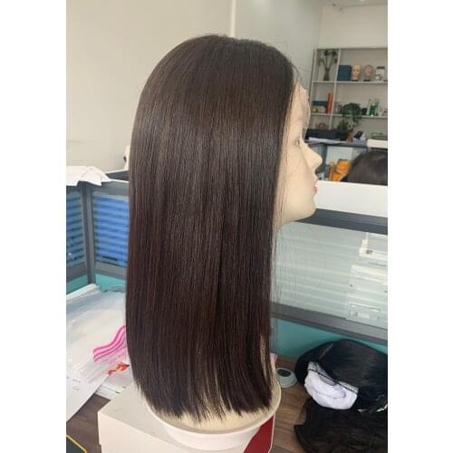 Alishevy Lace top European virgin hair wigs 20inch no layer color 4 with beautiful HL jewish wig kosher wig Best Sheitels