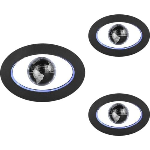 Floating Globe Magnetic Globe World Map Magnetic Levitation Globes Oval-Frame Led English Blue Globe for Kids