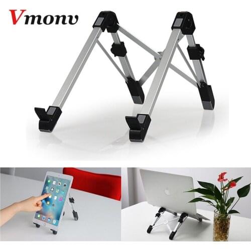 Vmonv Laptop Stand Portable Folding Angle Adjustable Notebook Aluminum Support Cooling Holder for 11-15.6 inch MacBook PC iPad