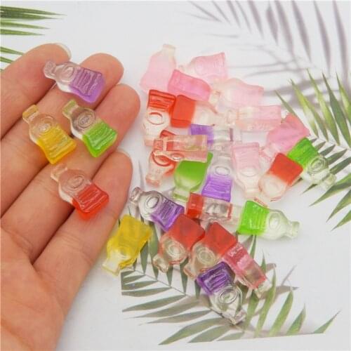 10pc Resin Drink Bottle Charms Pendants For DIY Juice Tea Cup Food Decoration Earring Funny Jewelry diy Flat Back Cabochon Art