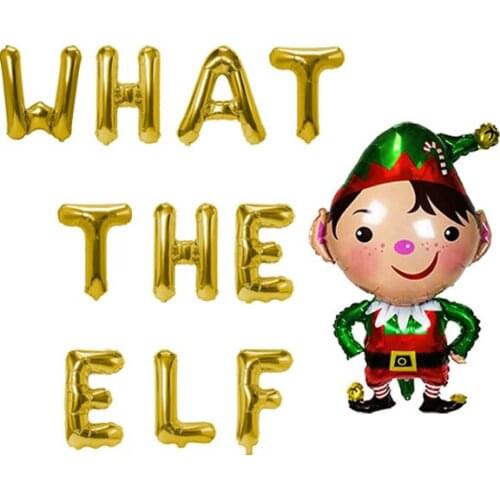 Christmas Party Decoration What The Elf Banner Foil Balloon Is It Baby Shower Banner Red Green Balloons Winter December