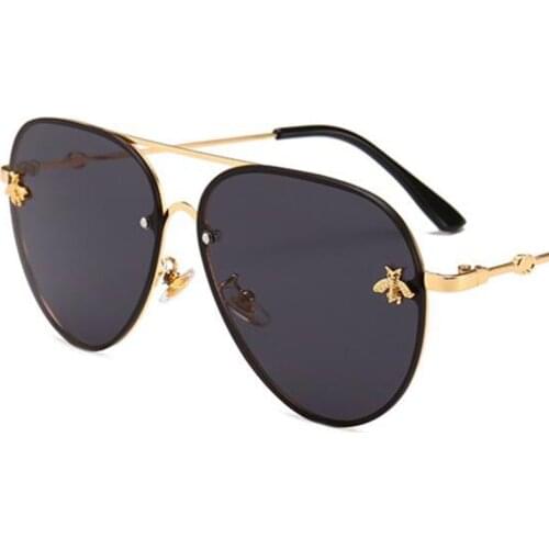 Bee Pilot Sunglasses Vintage Glasses Shades For Women Men Metal Frame Fashion New Designer Sunglasses Women 2020 High Quality