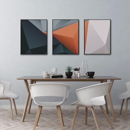 Modern Abstract Pattern Printings Orange Pyramid Wall Pictures for Living Room Bedroom Unique Industrial Style Poster Home Decor