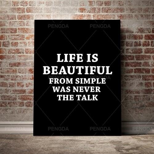 Typeface Famous Aphorism Home Decorative Letter Canvas HD Prints Paintings Modular Pictures Wall Art Poster Artwork Framed Black
