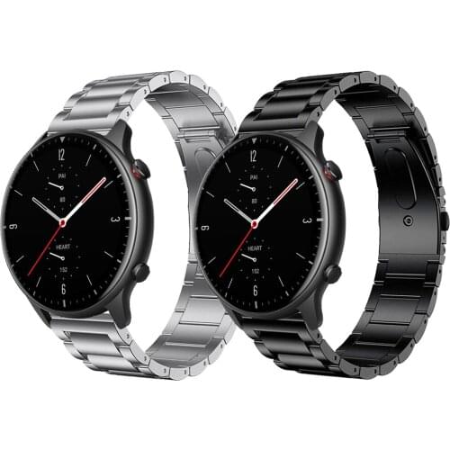 Titanium Strap For Huami Amazfit GTR 2 Wristband for Amazfit GTR 47mm Watchbands Metal Stainless steel clasp Bracelet