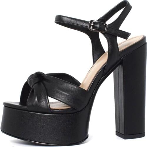 2021 New High heels Sandals Summer Fashion Buckle Strap Black Black Apricot Casual Chunky heels Womens Shoes Ladies Big Size 41