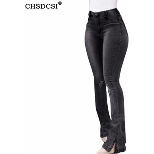 CHSDCSI Womens Plus size Jeans Black High waist Blue Ripped Jeans Fashion Casual Skinny Denim Pencil Pants XXXL Drop Shipping