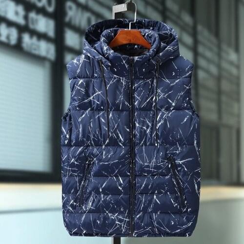 Plus size 6XL 8XL 10XL Fashion Hooded Vest women Thicken Warm Cotton-padded Waistcoat Male Sleeveless Jacket Hat Detachable vest