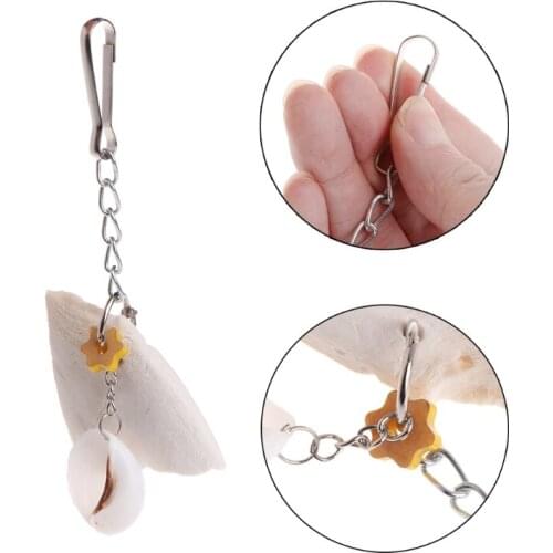 Pet Birds Parrots Chewing Toys Bite Training Hanging Cage With Cuttlefish Bone Shell for bird toy