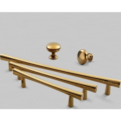 Gold Furniture Handle Kitchen Handle Cabinet Knobs and Handles Drawer Pulls Zinc Alloy Cupboard Handles
