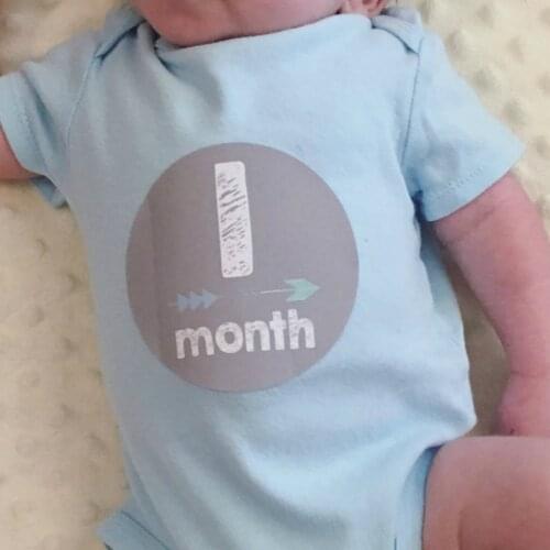 12pcs PVC Baby Monthly Age Milestone Stickers Water Resistent Women Pregnant Monthly Decals