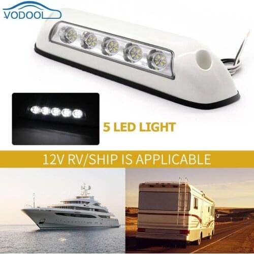 12V 5 LED RV Awning Porch Light IP67 Waterproof 6500K for Marine Caravan Camper Car RV Exterior Camping Lamp