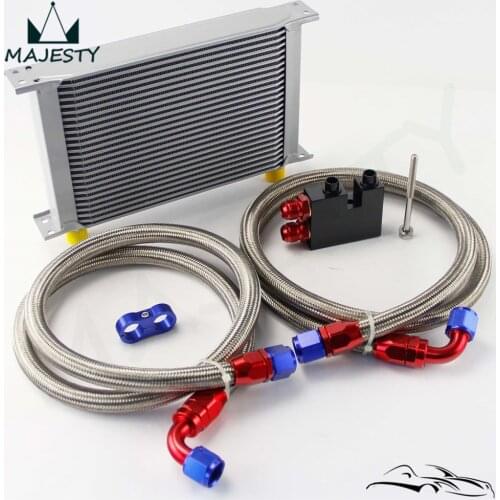 25 Row 248mm AN10 British Oil Cooler Kit Fits For BMW N54 Engine Twin Turbo 135i E82 335i E90 E92 E93 Silver