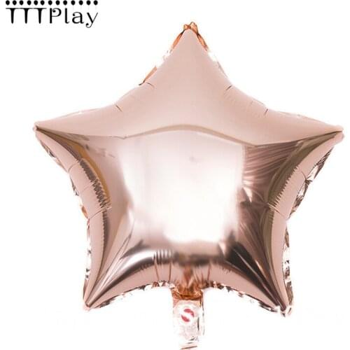 5pcs New 18-inch Rose Gold Five-pointed Star Heart-shaped Aluminum Balloon Childrens Holiday Birthday Party Decoration Supplies