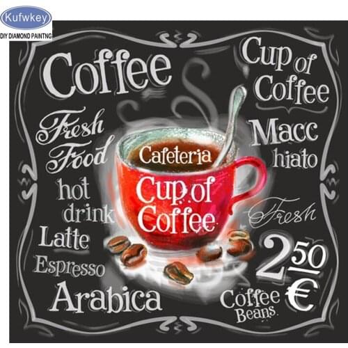 5d Home Decor Diamond embroidery Food Coffee Needlework Diamond Painting DIY Rhinestone Mosaic Cross Stitch kits,Wall Stickers