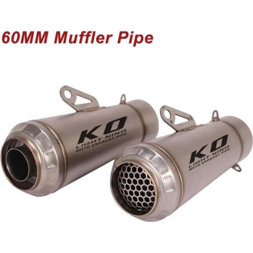 60mm Motorcycle Universal Exhaust Tail Tips Muffler Vent Pipe Short for Dirt Bike ATV Stainless Steel